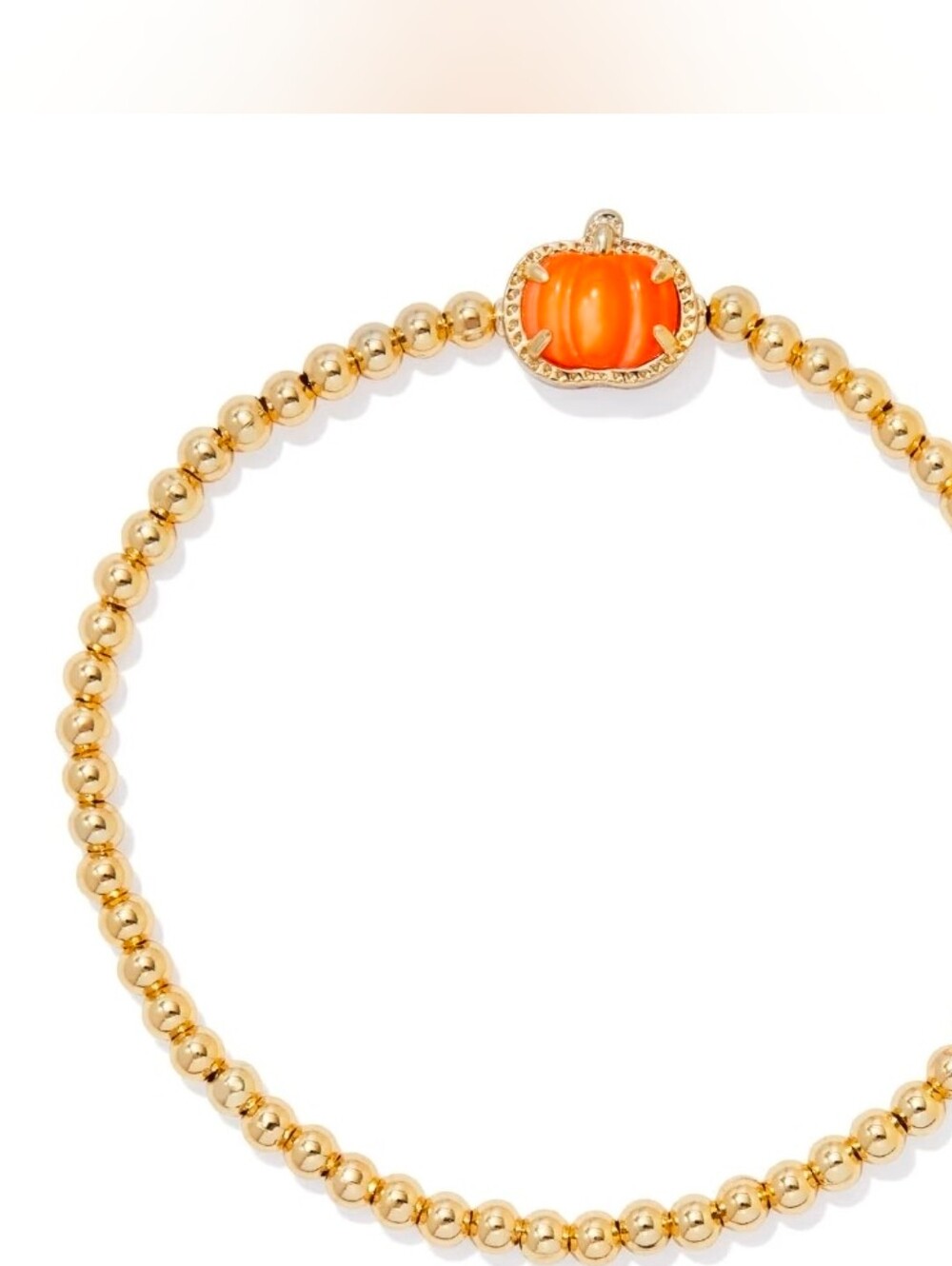 Kendra Scott Pumpkin Gold Stretch Bracelet in Orange Mother-of-Pearl